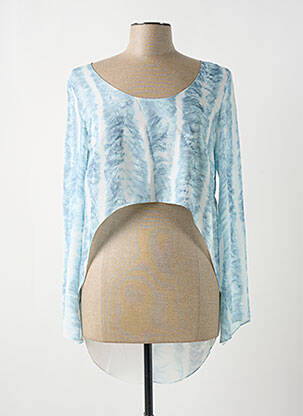 Blouse col rond manches longues bleu GIA VENTOLA femme