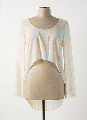 Blouse imprimé fantaisie manches longues beige GIA VENTOLA femme