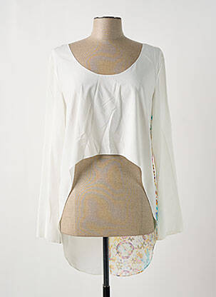 Blouse imprimé fantaisie manches longues blanc GIA VENTOLA femme