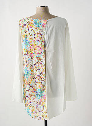 Blouse imprimé fantaisie manches longues blanc GIA VENTOLA femme