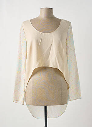 Blouse imprimé fantaisie manches longues beige GIA VENTOLA femme