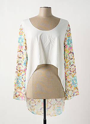 Blouse col rond manches longues blanc GIA VENTOLA femme