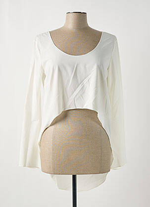 Blouse col rond manches longues blanc GIA VENTOLA femme