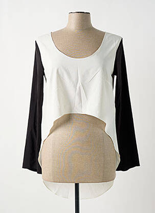 Blouse col rond manches longues blanc GIA VENTOLA femme