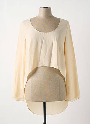 Blouse col rond manches longues beige GIA VENTOLA femme