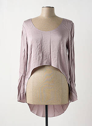 Blouse col rond manches longues violet GIA VENTOLA femme