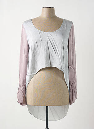Blouse col rond manches longues gris GIA VENTOLA femme
