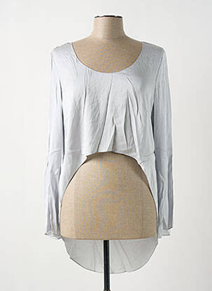 Blouse col rond manches longues gris GIA VENTOLA femme