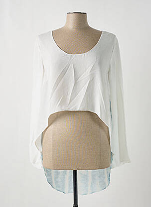 Blouse col rond manches longues blanc GIA VENTOLA femme