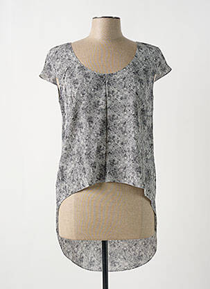 Blouse imprimé fantaisie manches courtes noir GIA VENTOLA femme