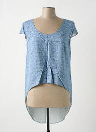 Blouse manches courtes manches courtes bleu GIA VENTOLA femme