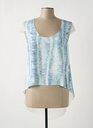 Blouse col rond manches courtes bleu GIA VENTOLA femme