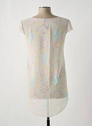 Blouse légère et transparente manches courtes beige GIA VENTOLA femme