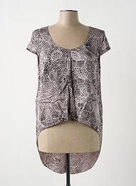 Blouse imprimé fantaisie manches courtes violet GIA VENTOLA femme