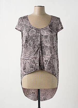 Blouse imprimé fantaisie manches courtes violet GIA VENTOLA femme