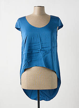 Blouse col rond manches courtes bleu GIA VENTOLA femme