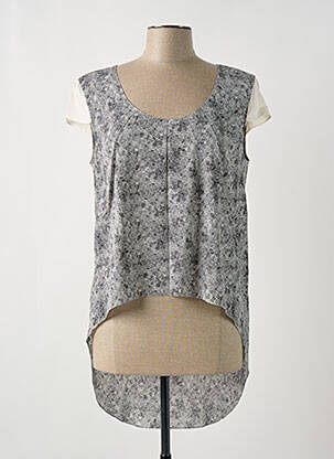 Blouse imprimé fantaisie manches courtes noir GIA VENTOLA femme