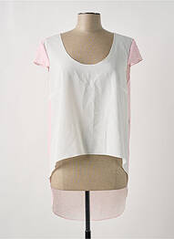 Blouse imprimé fantaisie manches courtes blanc GIA VENTOLA femme
