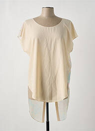 Tunique manches courtes coupe fluide beige GIA VENTOLA femme