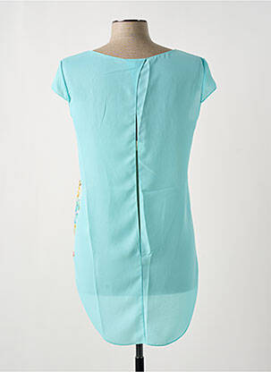 Blouse imprimé fantaisie manches courtes bleu GIA VENTOLA femme