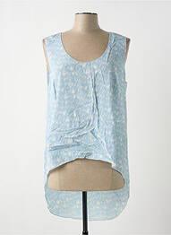 Blouse imprimé fantaisie sans manche bleu GIA VENTOLA femme