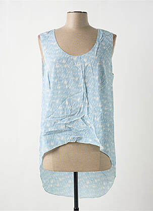 Blouse imprimé fantaisie sans manche bleu GIA VENTOLA femme