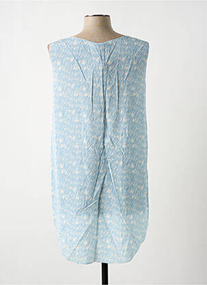 Blouse imprimé fantaisie sans manche bleu GIA VENTOLA femme
