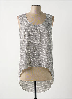 Blouse imprimé fantaisie sans manche noir GIA VENTOLA femme