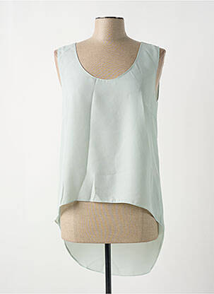 Top coupe fluide sans manche vert GIA VENTOLA femme