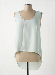 Top coupe fluide sans manche vert GIA VENTOLA femme
