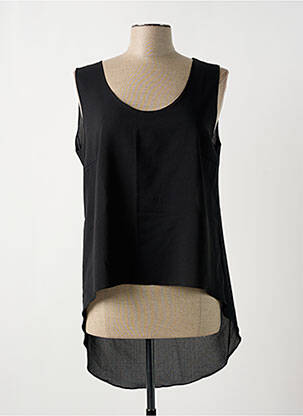 Top coupe fluide sans manche noir GIA VENTOLA femme