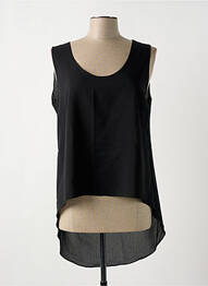Top coupe fluide sans manche noir GIA VENTOLA femme