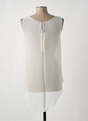 Top coupe fluide sans manche blanc GIA VENTOLA femme
