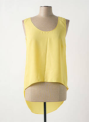 Top coupe fluide sans manche jaune GIA VENTOLA femme
