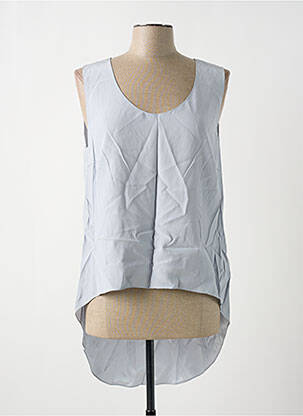 Top coupe fluide sans manche gris GIA VENTOLA femme