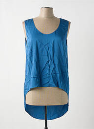 Top coupe fluide sans manche bleu GIA VENTOLA femme