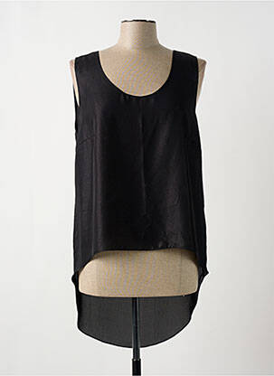 Top coupe fluide sans manche noir GIA VENTOLA femme