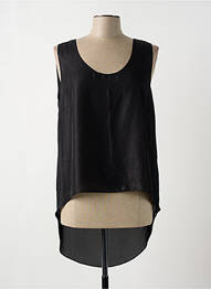 Top coupe fluide sans manche noir GIA VENTOLA femme