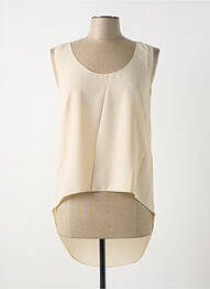 Top coupe fluide sans manche beige GIA VENTOLA femme