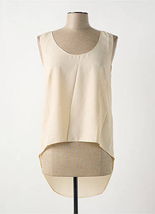 Top coupe fluide sans manche beige GIA VENTOLA femme