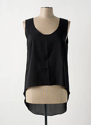 Top coupe fluide sans manche noir GIA VENTOLA femme