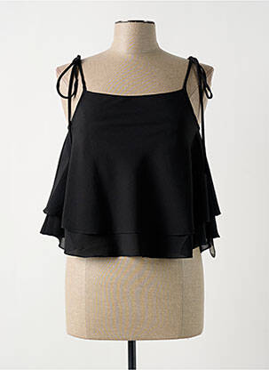 Top tissage crêpe fines bretelles noir GIA VENTOLA femme