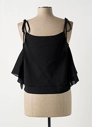 Top tissage crêpe fines bretelles noir GIA VENTOLA femme