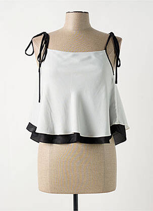 Top col carré fines bretelles blanc GIA VENTOLA femme