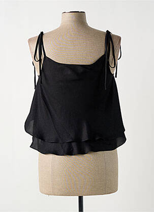 Top col carré fines bretelles noir GIA VENTOLA femme