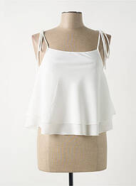 Top col carré fines bretelles blanc GIA VENTOLA femme