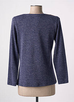 Pull coupe cintrée manches 3/4 bleu NAYAT femme