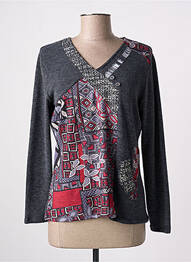 Pull tissage chiné manches longues gris NAYAT femme