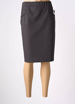 Jupe mi-longue stretch gris FRANK WALDER femme
