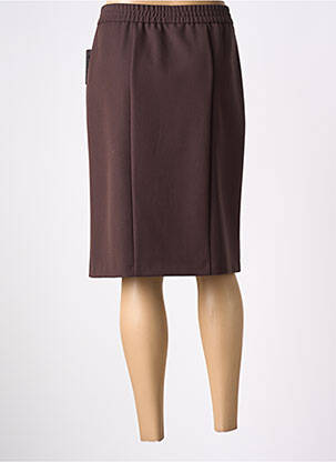 Jupe mi-longue coupe droite marron FRANK WALDER femme